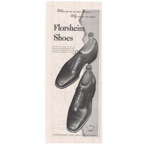 Florsheim Shoes / Nicholson Files Advertisement 1950s Vtg Men Fashion Industrial